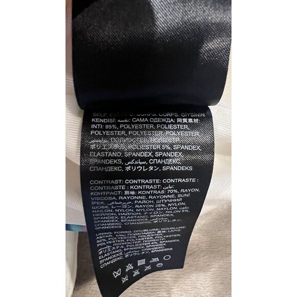 Bebe cream and multicolor fantasy floral Bodycon longsleeve dress size XS - Picture 9 of 9